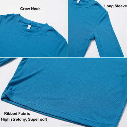 Ribbed Long Sleeve T Shirt