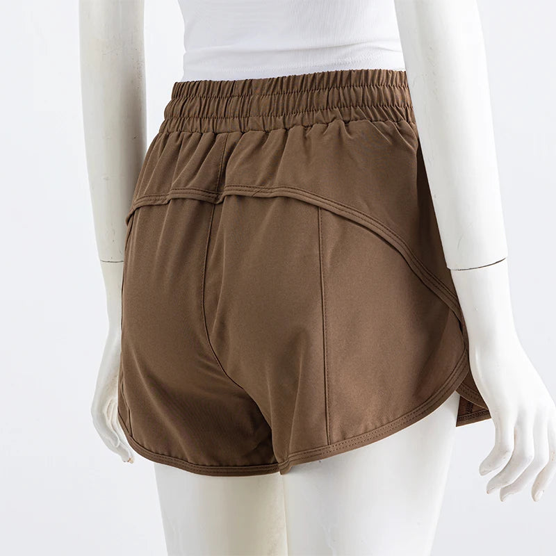 Womens Running Shorts with Mesh Liner Zipper Pockets